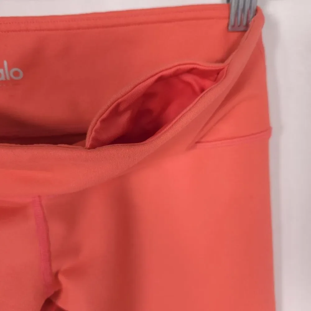 ALO YOGA Women's Leggings MEDIUM Neon Coral Activewear Yoga